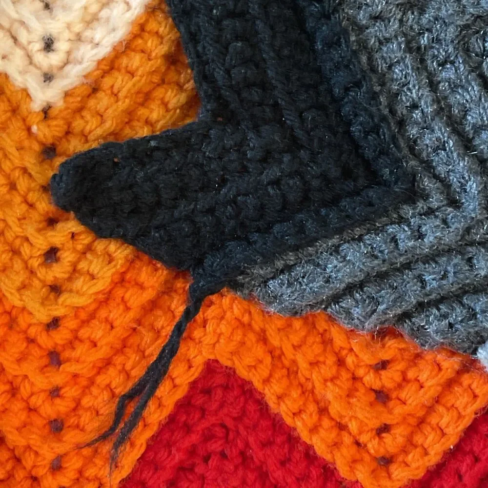 Crocheted Blanket Handmade Throw Blanket Multicolor Lap Blanket 56 x 38